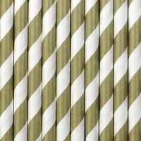 PartyDeco SPP1-019 disposable drinking straws 10 pc(s) White, Yellow