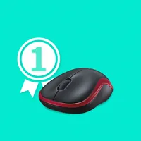 Logitech M 185 Cordless Notebook Mouse USB schwarz / rot