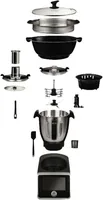 Schneider Küchenmaschine SCH-RBC-4501 Schwarz/Silber - Funktionen: Dampfgaren - Integrierte Waage - Kneten - Messbecher - Reiben - Schlagen - Zerkleinern - Detailfarbe: Schwarz - Silber - Gerätetyp: Küchenmaschine - Leistungsaufnahme Betrieb: 1000 W - Tim
