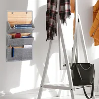 Relaxdays 10021797 Bamboo, Poliestere Grigio