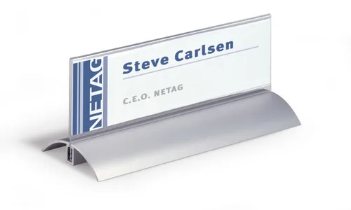 DURABLE Namensschild De Luxe 210 x 61 mm, 2 Stück - Detailfarbe: Transparent - Höhe: 61 mm - Material: Aluminium