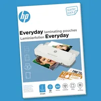 HP Laminierfolie Everyday StarterSet 80 µm, 100 Stück, Glänzend - Mediengewicht: 80 µm - Folien Anwendungsbereich: Kaltlamination - Heisslamination - Folien Effekt: Glänzend - Verpackungseinheit: 100 Stück - Papierformat: Universal - Zubehörtyp: Laminierf