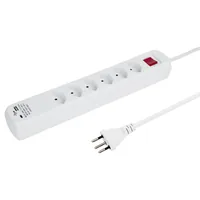 STEFFEN Steckdosenleiste POWER EASY 6x T13, 1x USB-A/USB-C PD, Weiss - Einsatzgebiet: Indoor - Detailfarbe: Weiss - Kinderschutz: Ja - Steckertyp Ausgang: T13 - Schalter: Ja - Steckdosenanzahl: 6