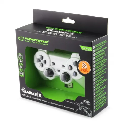Esperanza EGG108W Gaming Controller Black, White RF Gamepad Analogue / Digital PC, Playstation 3
