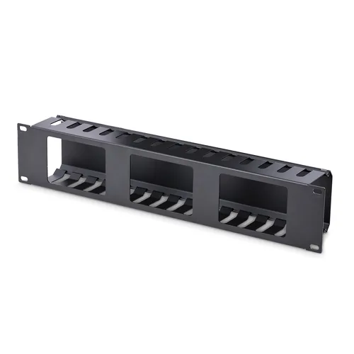 StarTech.com Horizontal 2U Server Rack Cable Management Finger Duct w/ Cover - 19" Network Rack Wire Duct Raceway Panel - Slotted Wire Duct