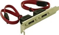 Delock Bracket 2x eSATA, Full Height, 45cm - Datenanschluss Seite A: eSATA - Datenanschluss Seite B: eSATA