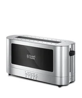 Russell Hobbs Toaster Elegance Silber - Detailfarbe: Silber - Toaster Ausstattung: Abbrechknopf - Auftaufunktion - Aufwärmfunktion - Brötchen-Röstaufsatz - Brotzentrierung - High Lift - für einfaches Entnehmen kleiner Scheiben - Krümel-Auffangschale - Toa