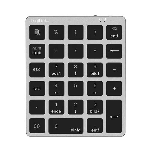 Logilink Wireless 28-Tasten-Keypad BT 5.0, space-grau