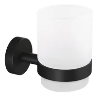 tesa MOON BLACK Zahnputzbecher Halter matt inkl. Klebelösung