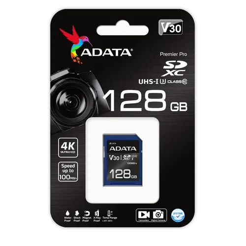 Premier Pro 128 GB SDXC (UHS-I U3, Class 10, V30)