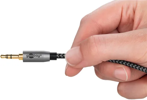 Goobay 65274 audio cable 2 m 3.5mm TRS Schwarz, Silber