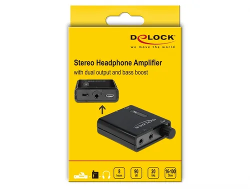 Tragbarer Stereo Kopfhörer-Verstärker mit zwei Ausgängen und Bass-Boost