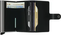 SECRID Portemonnaie Miniwallet Black - Münzfach: Nein - RFID-Schutz: Ja - Farbe: Schwarz - Silber - Material: Leder - Aluminium - Verschluss: Druckknöpfe - Slider