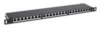 INTELLINET 19"" 24-Port Cat6a Patchpanel FTP 0,5 HE schwarz