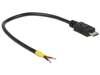 Delock USB-Stromkabel  Micro-USB B - Offen 0.15 m - Kabeltyp: Stromkabel - Detailfarbe: Schwarz - USB Standard: 2.0 (480 Mbps) - Länge: 0.15 m - USB Anschluss 2 (Endgerät): Offen - Geschlecht Anschluss 2 (Endgerät): Male (Stecker)