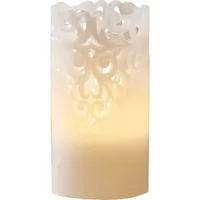 Star Trading LED-Kerze Pillar Clary Ø 8 x 15 cm, Weiss - Betriebsart: Batteriebetrieb - Fernbedienung: Nein - Aussenanwendung: Nein - Höhe: 15 cm - Timerfunktion: Ja - Set: Nein