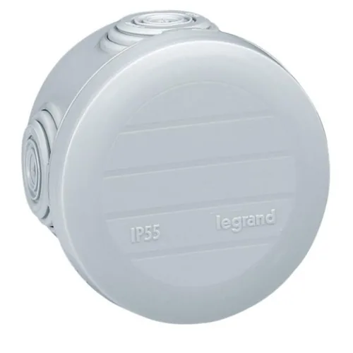 Legrand Abzweigdose Plexo AP, nass IP55, Grau Rund 60 x 40 mm - Breite: 60 mm - Länge: 60 mm - Tiefe: 40 mm - Schutzklasse: IP55 - IK07 - Montage: Aufputz - E-Nr.: 0