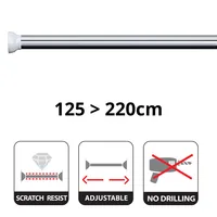 spirella Duschvorhangstange Kreta bright, 125/220 x 3.5 cm, Silber - Breite: 220 cm - 125 cm - Höhe: 3.5 cm - Detailfarbe: Silber - Produkttyp: Duschvorhangstange - Detailmaterial: Aluminium - Grundmaterial: Metall