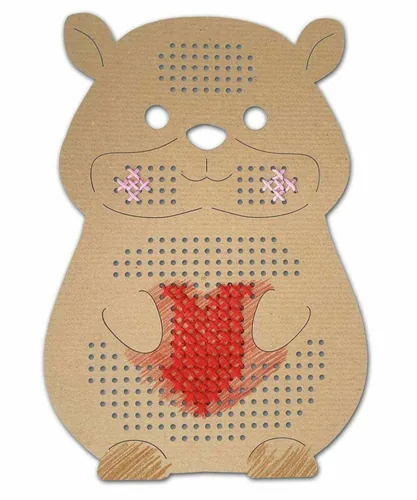 URSUS Stickset Kreuzstich Tiere 14.5 x 20 cm, 24 Stück - Detailfarbe: Braun - Produktart: Stickkarton