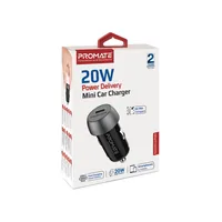 Promate Autoladegerät ProMate PowerDrive-PD20, Mini Car Charger - Stromanschluss Seite A: Zigarettenanzünder Stecker - Stromanschluss Seite B: USB-C Stecker - Schnellladefunktion: Ja
