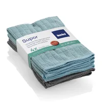 Kela Mikrofaser-Reinigungstuch Supor 4 Stück, Grau/Mint - Einsatzgebiet: Universal - Material: Polyester (PES) - Polyamid (PA) - Parfümiert: Nein - Tuchart: Mikrofaser-Reinigungstuch - Eigenschaften: Keine Eigenschaft - Verpackungseinheit: 4 Stück