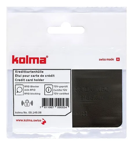 Kolma Kreditkartenhülle mit RFID Blocker Schwarz - Detailfarbe: Schwarz - Funktionen Ausweishalter: Schützhülle