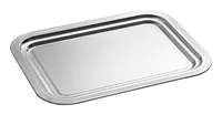 APS Servierplatte Classic 41 x 31 x 1.5 cm, Silber - Material: Metall - Stahl - Nachhaltigkeit: Nicht angegeben - Detailfarbe: Grau - Silber