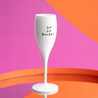 Koziol Sektglas Sip Sip Hooray 100 ml, 1 Stück, Weiss - Material: Glas - Kunststoff - Glas Typ: Sektglas - Trinkglas - Höhe: 19.1 cm - Volumen: 100 ml - Detailfarbe: Weiss