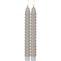 Star Trading LED-Stabkerzen Set Flamme Swirl, Ø 2.3 x 25 cm, Beige, 2 Stk - Betriebsart: Batteriebetrieb - Fernbedienung: Nein - Aussenanwendung: Nein - Höhe: 25 cm - Timerfunktion: Ja - Set: Ja