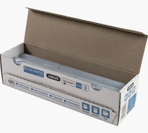 Exacompta Thermo-Papierrolle Safe Contact 57 mm, 20 Stück - Drucktechnik: Thermodirektdruck - Zubehörtyp: Papierrollen