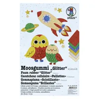 URSUS Moosgummi-Set Glitter Klassik selbstklebend, 10 Stück - Selbstklebend: Ja - Verpackungseinheit: 10 Stück - Detailfarbe: Mehrfarbig - Grösse: 20 x 30 cm