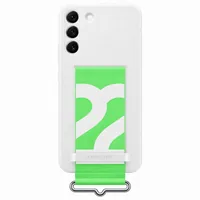 Samsung Back Cover EF-GS906 Silicone Galaxy S22+ mit Riemen - Grundfarbe: Weiss - Fallsicher: Nein - Kompatible Hersteller: Samsung - Detailfarbe: Weiss - Mobiltelefon Kompatibilität: Galaxy S22+ 5G - Material: Silikon