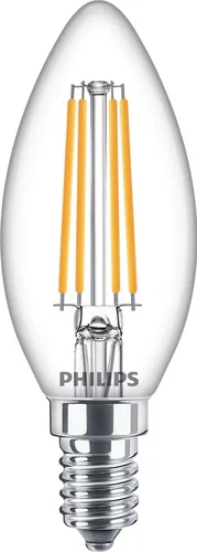 Philips Lampe LED classic 60W E14 CW B35 CL Neutralweiss (NW) - Energieeffizienzklasse EnEV 2020: E - Lampensockel: E14 - Farbtemperatur Kelvin: 4000 K - Gesamtleistung: 6.5 W - Dimmbar: nicht dimmbar - Zusätzliche Ausstattung: EyeComfort