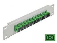 DELOCK 10"" LWL Patchpanel 12 Port SC Simplex grün 1 HE grau