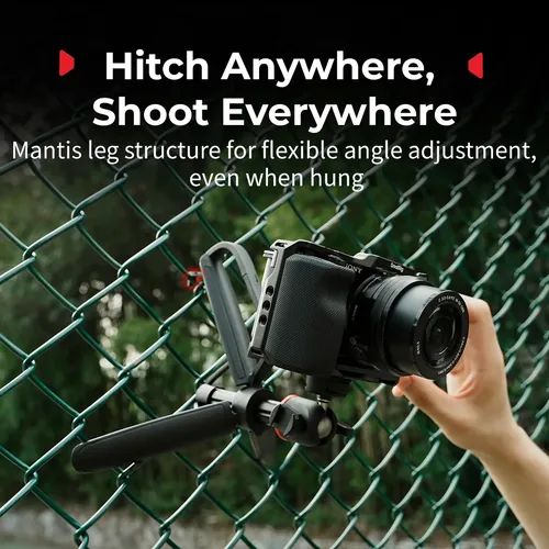 Smallrig VT-07 Action Cam Mantis-Stativ in Karabinerform - Höhenverstellbar: Ja - Detailfarbe: Schwarz - Material: Aluminium-Legierung - Nylon - Silikon - Stativ-Bauart: Dreibeinstativ - Stativgewinde: 1/4'' - Stativ-Ausstattung: Keine