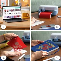 Cricut Schneideplotter Cricut Joy 2 + Essential-Bundle, Blau - Maximale Arbeitsbreite: 115 mm - Materialdicke: 1 mm - Schneidplotter Funktionen: Schneiden - Zeichnen - Detailfarbe: Blau