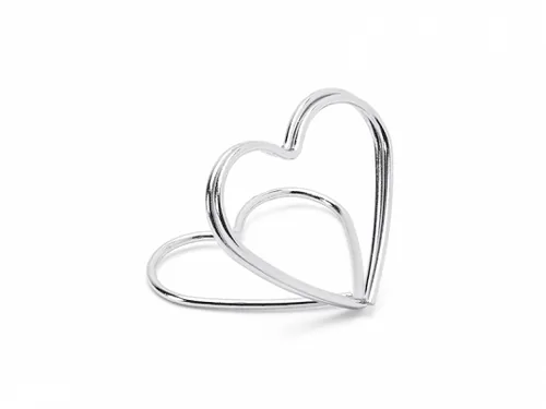 Partydeco Tischkarte Halter Herz 2.5 cm, 10 Stück, Silber - Papierformat: Kein - Motiv: Hochzeit - Verpackungseinheit: 10 Stück - Detailfarbe: Silber - Inkl. Couvert: Nein