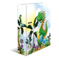 HERMA Ordner Dinos A4 7 cm, Gelb - Zusatzfächer: Nein - Anzahl Ringe: 2 - Breite: 7 cm - Detailfarbe: Gelb