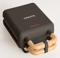Create Waffeleisen Stone 2 in 1 Compact Braun - Leistung: 800 W - Anzahl pro Durchgang: 1 - Motiv: Würfel