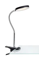 Markslöjd Schreibtischleuchte Flex Clip, 3000K, 5W, Schwarz/Chrom - Betriebsart: Netzbetrieb - Lampensockel: LED fest verbaut - Farbtemperatur Kelvin: 3000 K - Gesamtleistung: 5 W - Farbwiedergabeindex CRI: 0 - Dimmbar: nicht dimmbar