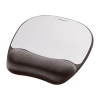 Fellowes Workplace Ergonomische Mausmatte Schwarz/Silber - Tiefe: 235 mm - Breite: 201.6 mm - Detailfarbe: Schwarz - Silber - Form: Diverse - Höhe: 25.4 mm - Handgelenkauflage: Ja