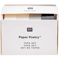 Rico Design Washi Tape 4 Stück, Schwarz/Weiss, 10 m - Detailfarbe: Schwarz - Weiss - Länge: 10 m - Set: Ja - Breite: 15 mm
