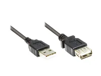 Alcasa 2511-OF01S USB cable USB 2.0 0.15 m USB A 0.48 Gbit/s Black