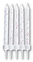 Städter Kerze mit Halter 10 Stück, Weiss Glitzer, 7.5 cm - Detailfarbe: Glitzer - Weiss - Packungsgrösse: 10 Stück - Anlass: Geburtstag - Motiv: Kein