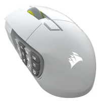 Corsair Gaming-Maus Scimitar Elite Wireless SE - Maus Features: Umschaltbare DPI-Auflösung - RGB-Beleuchtung - Daumentaste - Programmierbare Tasten - Bedienungsseite: Rechtshänder - Detailfarbe: Weiss - Gewicht: 161 g - Verbindungsart: Kabellos - Schnitts