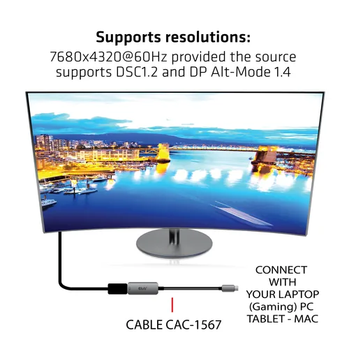 CLUB3D CAC-1567 USB graphics adapter 7680 x 4320 Pixel Schwarz, Silber