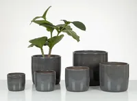 scheurich Blumentopf Solido 12.8 cm, Dunkelgrau - Detailfarbe: Dunkelgrau - Aufhängevorrichtung: Nein - Detailmaterial: Keramik - Grundmaterial: Keramik