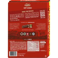 Cailler Riegel Branches 30 x 23 g - Produkttyp: Milch - Nährwertangabe pro: 100 g - Energiegehalt (in kj): 2319 KJ - Energiegehalt (in kcal): 556 Kcal - Fett: 34.9 g - Gesättigte Fettsäuren: 13.6 g