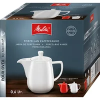 Melitta Kaffeekanne 0.6 l, Weiss - Materialtyp: Keramik - Material: Porzellan - Zubereitungssystem: Kanne - Anzahl Tassen: 1 × - Spülmaschinenfest: Ja - Fassungsvermögen: 0.6 l