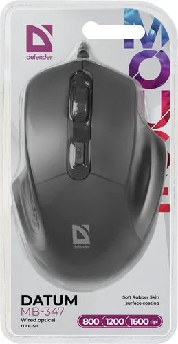 Defender DATUM MB-347 Optical Mouse Black 1600dpi 4P